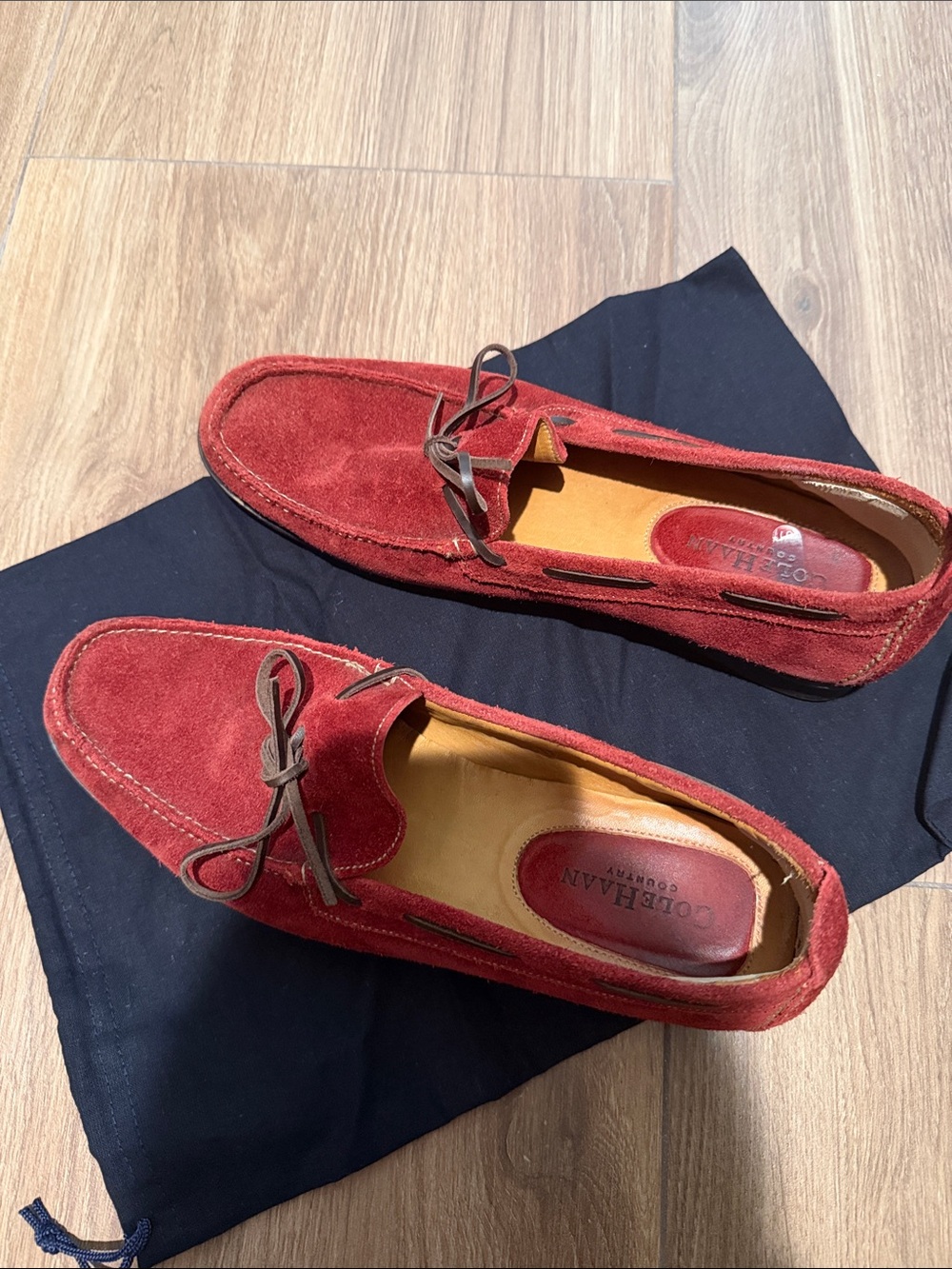 Cole Haan Red Suede Driving Loafers